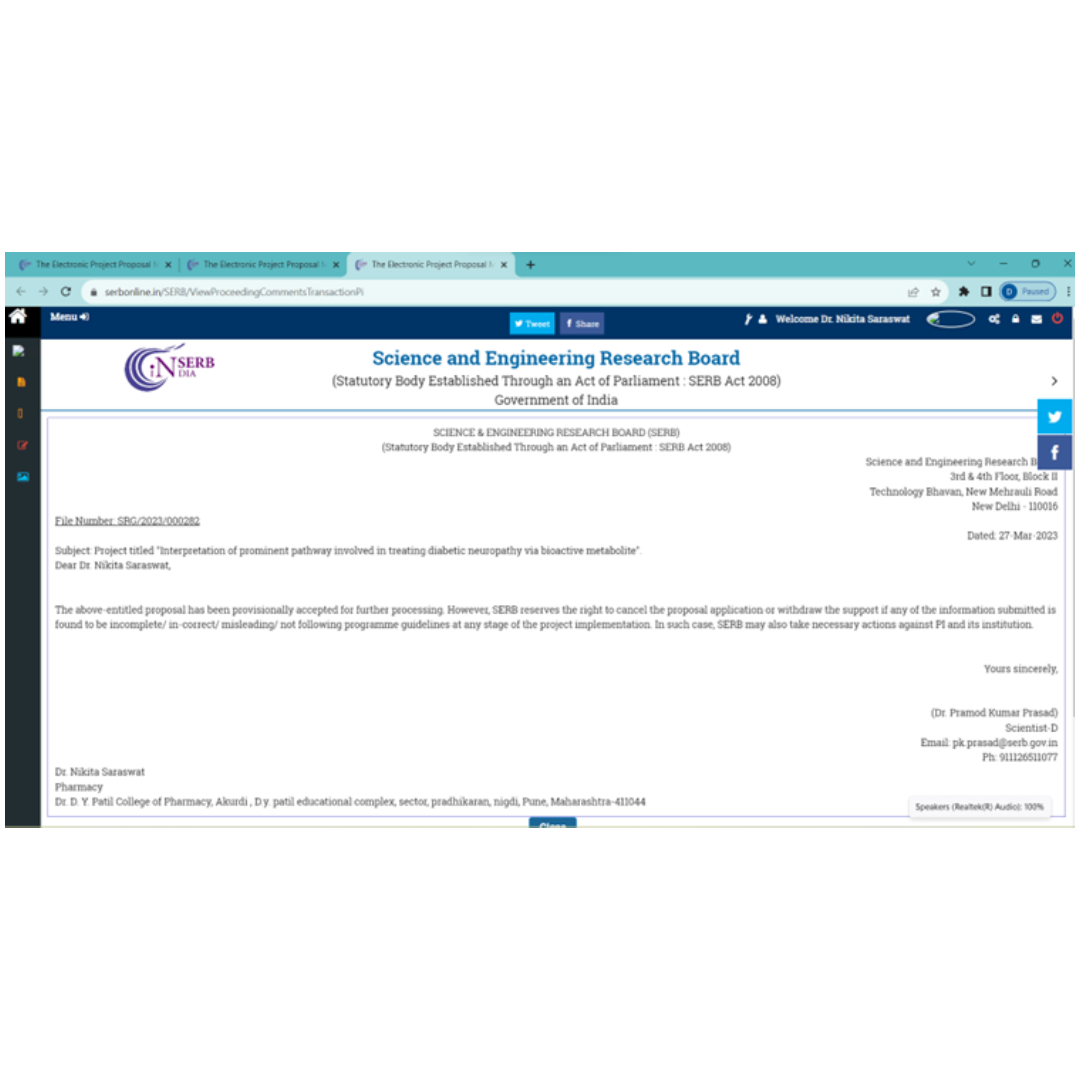 SERB Research Project